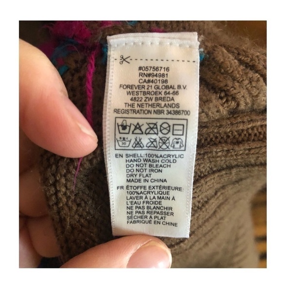 Forever 21 Vintage Knit Cardigan Multi Large Stripe Women’s Sz L - Picture 4 of 6